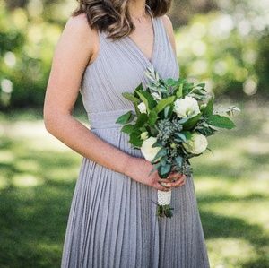 TFNC Pleated Wrap Maxi Dress Opal Gray